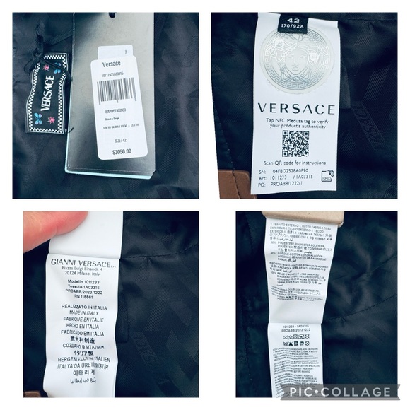 Versace Logo Print Cut Out Monogram Mini Dress Leather Trims IT 42 US 6 $3050 - Picture 17 of 17